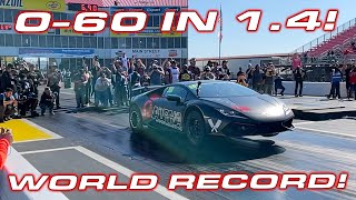 3000 HP Lambos at TX2K  AMS sets World Record Huracan 14 Mile  060 MPH in 14 seconds [upl. by Templer]