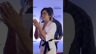 Rashmika mandana cute smile Rashmika new movie Rashmika mandana ki film Pushpa 2 movie promotion [upl. by Anawik]