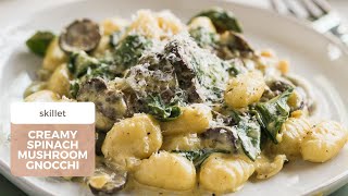 Creamy Spinach Mushroom Gnocchi  Kelsey Nixon [upl. by Naej760]