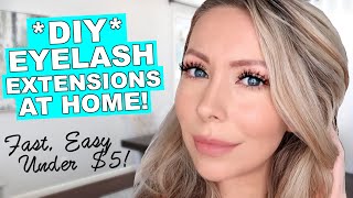 DIY EYELASH EXTENSIONS AT HOME Fast Easy Under 5 [upl. by Evets426]