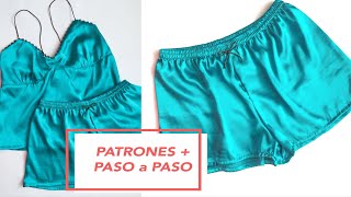 HAZ UN CONJUNTO PIJAMA  SHORT PATRONES a tu MEDIDA [upl. by Ettecul74]