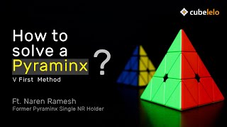 Learn solving Pyraminx in 3 minutes  V First Method  Ft Naren Ramesh  Cubelelo [upl. by Nalyak]