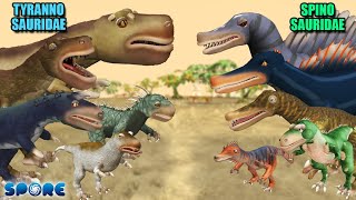 Tyrannosauridae vs Spinosauridae Size Comparison  Tyrannosauridae vs Spinosauridae S1  SPORE [upl. by Esenahs420]