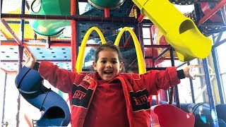 Playing at Mcdonalds indoor playground slides [upl. by Lennaj]