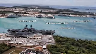 Aerial View Of US Naval Base Guam MAR 2020 [upl. by Atikcir12]