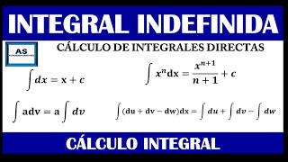 INTEGRALES INDEFINIDAS DIRECTAS  EXPLICACIÓN PASO POR PASO [upl. by Anirda]