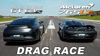 870PS MercedesAMG GT63 S vs McLaren 765LT  DRAG RACE  Daniel Abt [upl. by Libna934]