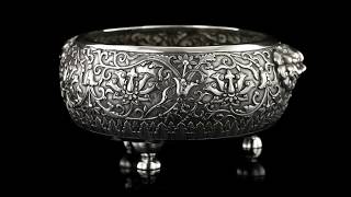 ANTIQUE 19thC RARE CHINESE SOLID SILVER INCENSE BURNER c1870 [upl. by Thill]