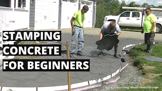 Stamping Concrete For Beginners  Learn How To Stamp Concrete [upl. by Anier]