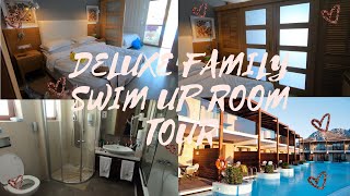 ATLANTICA HOLIDAY VILLAGE RHODES DELUXE SWIM UP FAMILY ROOM TOUR [upl. by Grati]