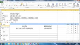 Cálculo de redes rede host e broadcast [upl. by Elirpa716]