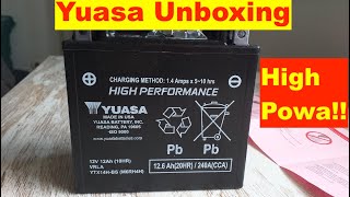 Yuasa Motorcycle Battery Unboxing YTX14HBS High Performance [upl. by Retluoc431]