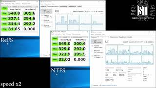 ReFS vs NTFS CrystalDiskMark AS SSD Benchmark [upl. by Nylrebmik]