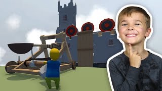 NOOBS DOING PARKOUR in HUMAN FALL FLAT MULTIPLAYER DAD VS SON [upl. by Einama704]