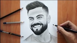 Virat kohli  smiling face sketch [upl. by Elades836]