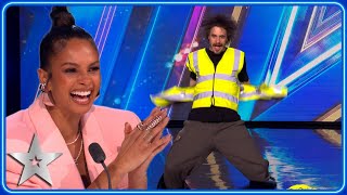 HILARIOUS HIVIS STRIPTEASE leaves Simon baffled  Auditions  BGT 2023 [upl. by Amol]