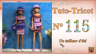 🥢 Tuto Tricot N°115  👗 Un Tailleur dété [upl. by Lainad]