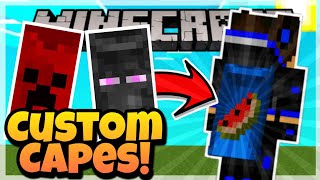 Minecraft Bedrock CUSTOM CAPES amp How To Get Them On Android Easy amp Free MCPE 114 [upl. by Naej]