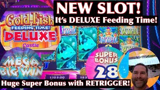 FIRST TO YOUTUBE Goldfish Feeding Time DELUXE Slot With More Super Features and Extra Free Spins [upl. by Phyllis3]