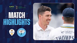 Highlights Derbyshire vs Yorkshire  Day One [upl. by Lleneg]