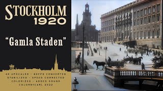 Stockholm 1920 Gamla Staden  Remastered 4K 60fps [upl. by Tonya209]