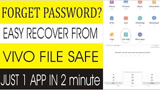 Vivo File Safe Unlock Methodget your files back without passwordBilal Kokab [upl. by Afas]