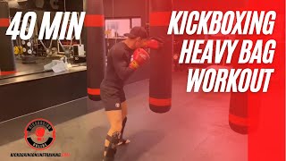 Kickboxing heavy bag home workout 40 minute [upl. by Nnylrebma264]