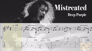 Mistreated  Deep Purple  Guitar Tab synchronized with the original song [upl. by Anirak791]