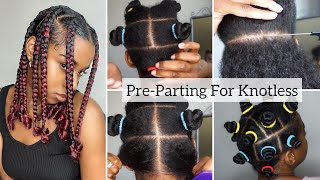 PreParting Jumbo Knotless Box Braids Beginner Friendly Highly Requested [upl. by Musser426]