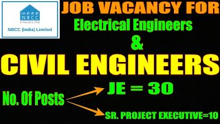 JE Civil amp Sr Project Executive Vacancy In NBCC NbccJobs job CivilEngineeringConceptsno2ks [upl. by Naujit]