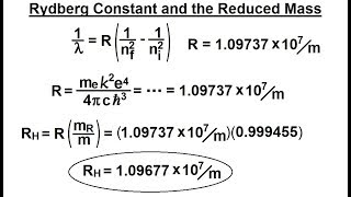 Physics  Ch 665 Quantum Mechanics The Hydrogen Atom 42 of 78 What is the Rydberg Constant [upl. by Dunseath]