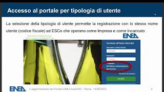 L’aggiornamento del Portale ENEA Audit 102  Federico Alberto Tocchetti [upl. by Antonio]