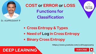 13 Cross Entropy  Cost Loss functions for Classification [upl. by Blessington]