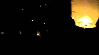 Lanterns floating into the sky Nower Hill Schavi [upl. by Anilas]