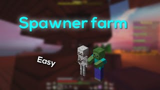 EASY XP SKELETONZOMBIE SPAWNER FARM TUTORIAL  Minecraft Skyblock Cubecraft [upl. by Aicatsana157]