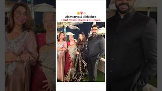 Aishwarya Abhishek shut down Divorce rumors❣️✨️ shorts ytshortsyoutubeshortsaishwarya abhishek [upl. by Tanney318]