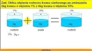 Mieszanie roztworów procentowych  Zadanie 6  Matfiz24pl [upl. by Eegnat]