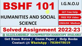 IGNOU BSHF 101 SOLVED ASSIGNMENT 202223  IGNOU MA Assignment 202223  Get PDF 7838475019 [upl. by Annairda]