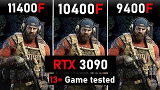 Intel i5 11400f vs 10400f vs 9400f Gaming Benchmark RTX 3090 FPS test [upl. by Qooraf]