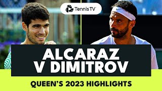 Carlos Alcaraz amp Grigor Dimitrov Highlights  Queens 2023 Highlights [upl. by Aramal]