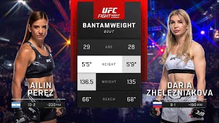 AILIN PEREZ vs DARIA ZHELEZNIAKOVA FULL FIGHT UFC PARIS [upl. by Essex]