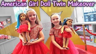 Turning Ourselves Into Dolls American Girl Doll Twin Makeover [upl. by Cimah879]