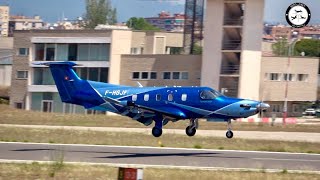 Pilatus PC12 NGX FHGJF at Sabadell Airport [upl. by Phipps]