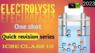 ICSE  Electrolysis  Class 10  Quick revision  Exam revision [upl. by Calvert]