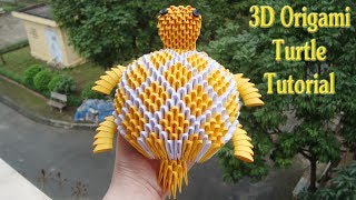 How To Make 3D Origami Turtle paper turtle decor  Cómo hacer 3d tortuga origami [upl. by Aihseken337]