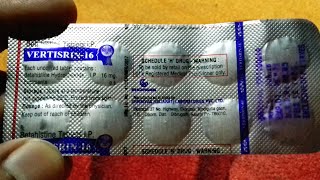 VERTISRIN  16 Tablet  Betahistine 16 mg  Full Information in Hindi [upl. by Adnoluy]