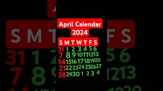 April Calendar 2024 [upl. by Anavoj]