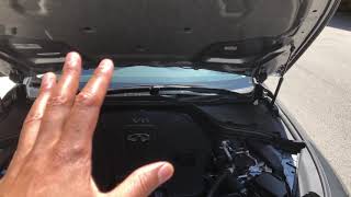 Infiniti Q50  Adding air conditioner refrigerant location [upl. by Anica]