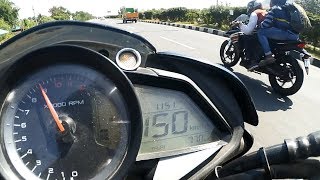 Honda CBR 250r VS Pulsar NS 200  Drag Race  Highway Battle  Topspeed 155KMH [upl. by Ellehcor]