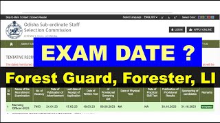 OSSSC Forest Guard Forester LI Exam Date OSSSC Forest Guard Exam Date 2024 KUMAR SIR [upl. by Azral]